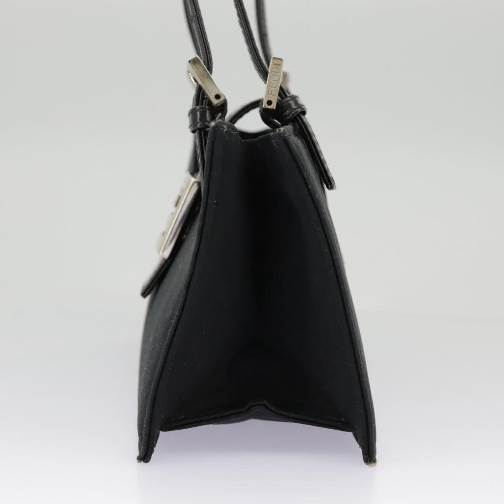 FENDI Mamma Baguette Shoulder Bag Nylon Black Silver98843