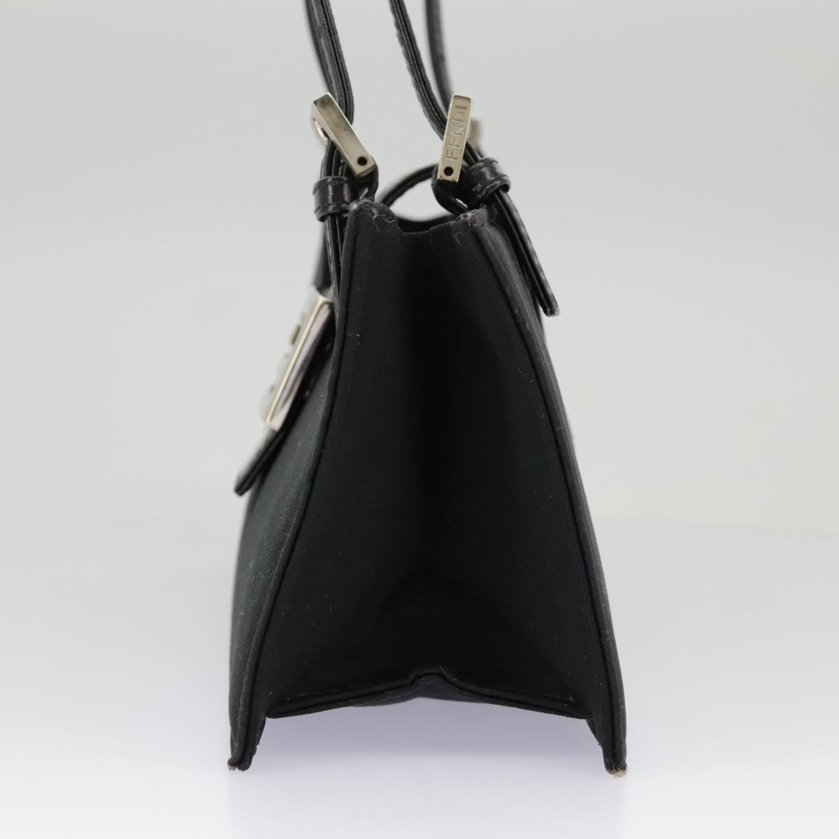 FENDI Mamma Baguette Shoulder Bag Nylon Black Silver98843