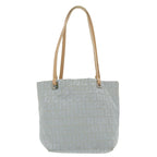 FENDI Zucchino Canvas Tote Bag Light Blue Silver98887