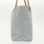 FENDI Zucchino Canvas Tote Bag Light Blue Silver98887