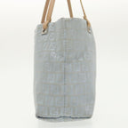 FENDI Zucchino Canvas Tote Bag Light Blue Silver98887