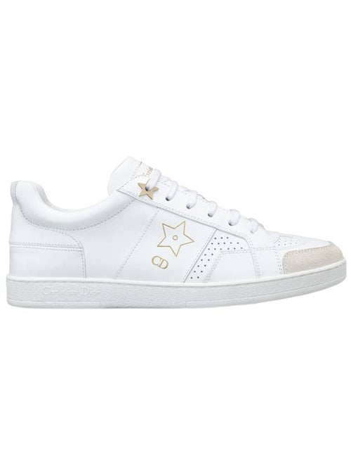 Star Suede Leather Low Top Sneakers White Dior