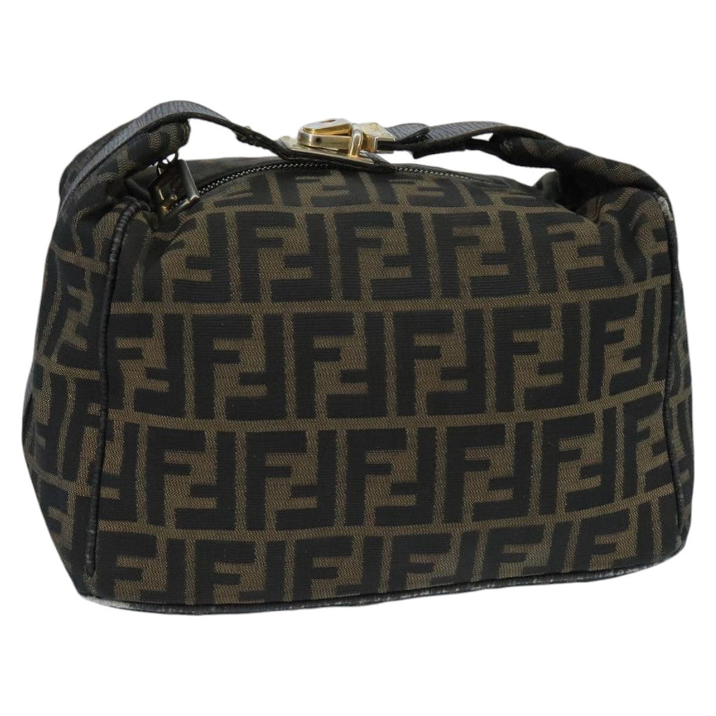 FENDI Zucca Canvas Vanity Pouch Brown Black Gold98904