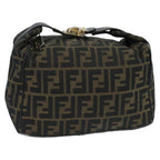 FENDI Zucca Canvas Vanity Pouch Brown Black Gold98904
