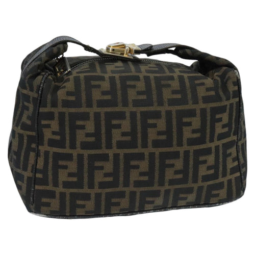 FENDI Zucca Canvas Vanity Pouch Brown Black Gold98904