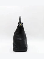 Fendi 8BN226 Black leather PEEKABOO regular gold logo tote bag shoulder strap 2WAY