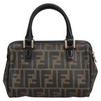 FENDI Zucca Canvas Hand Bag Brown Black98983