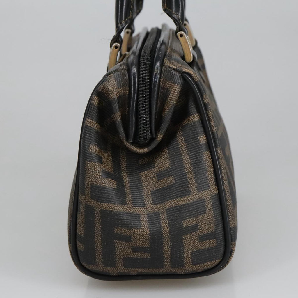 FENDI Zucca Canvas Hand Bag Brown Black98983