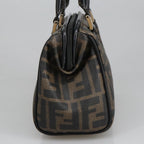 FENDI Zucca Canvas Hand Bag Brown Black98983