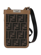 Fendi Peekaboo Phone Case Cross Bag Brown