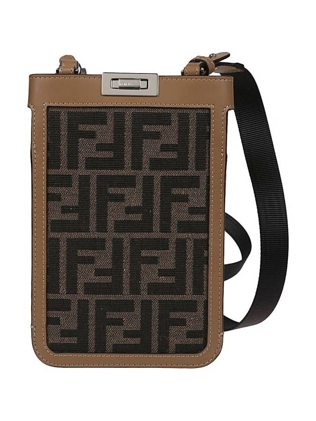 Fendi Peekaboo Phone Case Cross Bag Brown