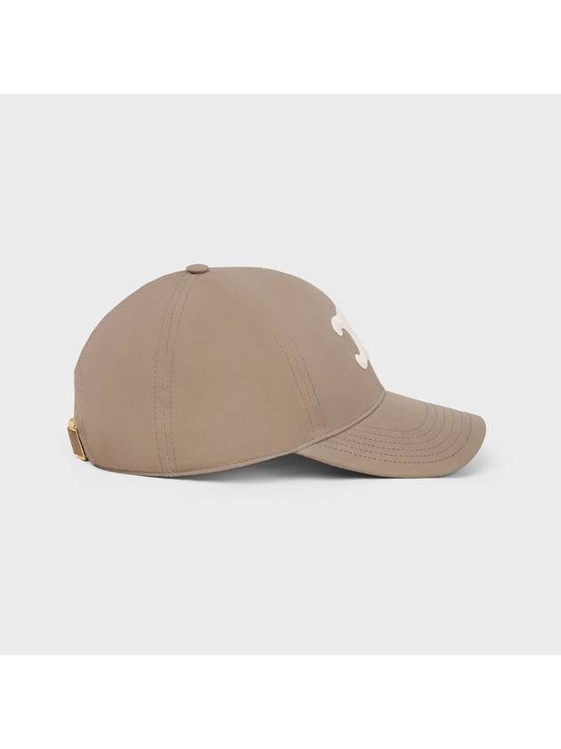 CELINE Triomphe Logo Cotton Ball Cap Greige