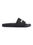 Balenciaga Men's Logo Full Slippers Black