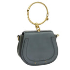 Chloe Nile small bracelet Hand Bag Leather 2way Blue Gold 99046