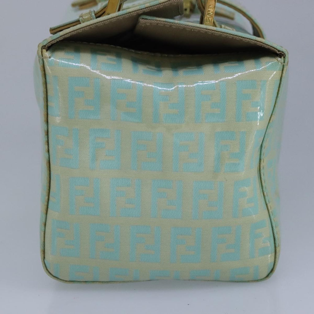 FENDI Zucchino Canvas Hand Bag Patent leather Green99134