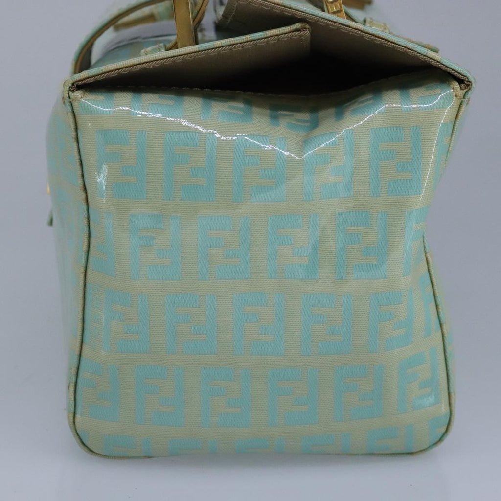 FENDI Zucchino Canvas Hand Bag Patent leather Green99134