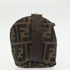 FENDI Zucca Canvas Vanity Pouch Brown Black gold99147