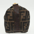 FENDI Zucca Canvas Vanity Pouch Brown Black gold99147