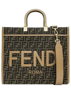 Fendi Sunshine Medium FF Jacquard Tote Bag Brown