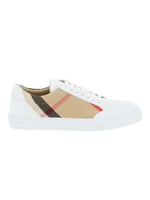 Burberry House Check Leather Sneakers Optic White