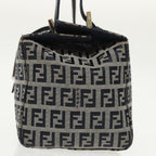 FENDI Zucchino Canvas Hand Bag Navy Silver99690