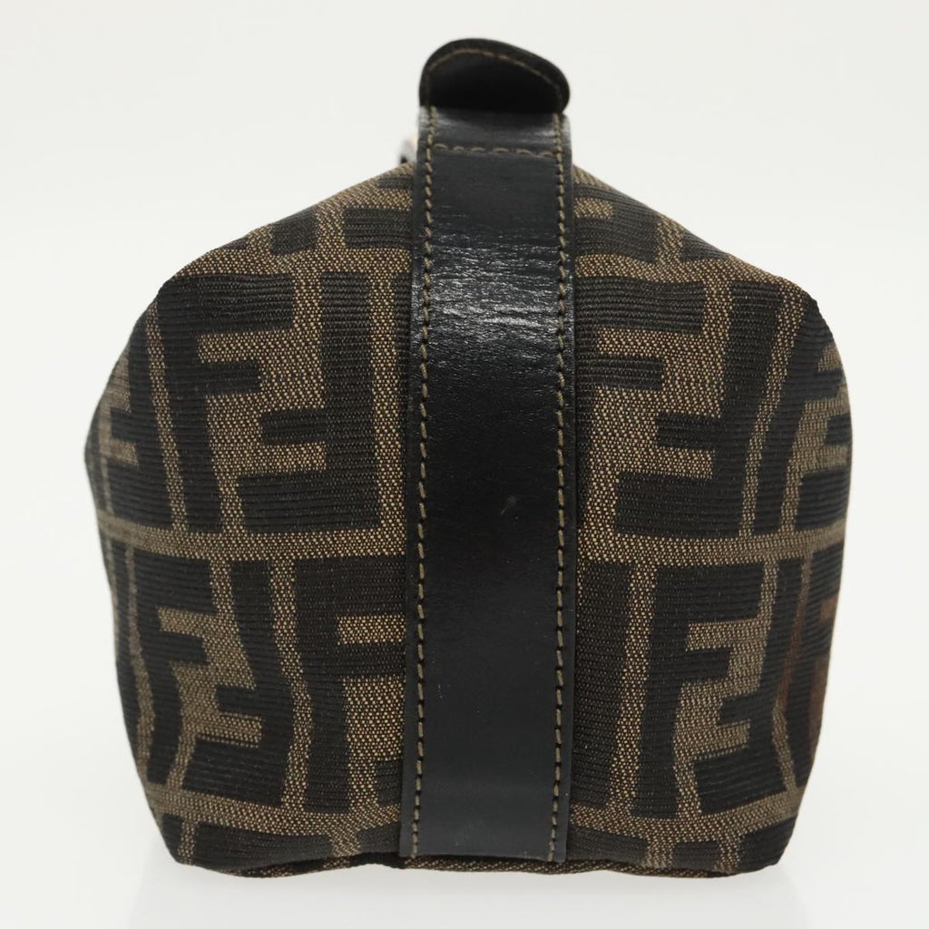 FENDI Zucca Canvas Vanity Pouch Brown Black gold99693