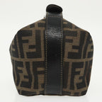 FENDI Zucca Canvas Vanity Pouch Brown Black gold99693
