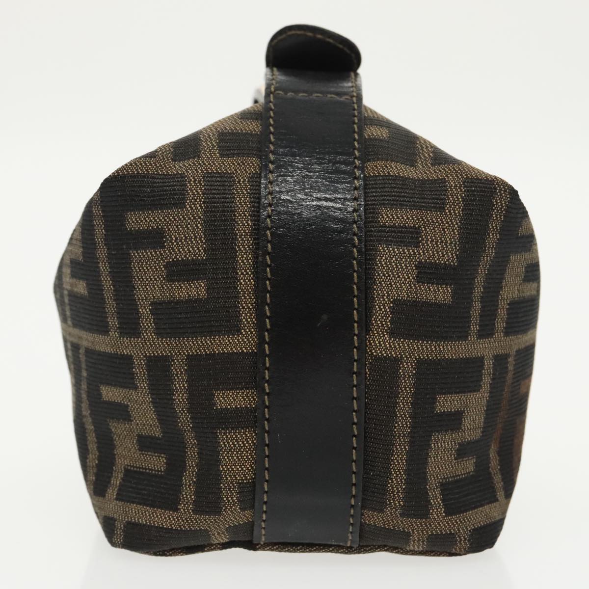 FENDI Zucca Canvas Vanity Pouch Brown Black gold99693