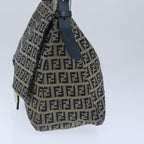FENDI Zucchino Canvas Shoulder Bag Navy99738
