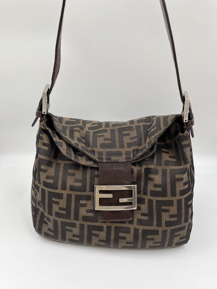 Fendi Mini Mamma Baguette in Brown Zucca Canvas