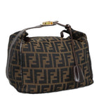 FENDI Zucca Canvas Vanity Pouch Brown Black gold99900