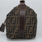 FENDI Zucca Canvas Vanity Pouch Brown Black gold99900