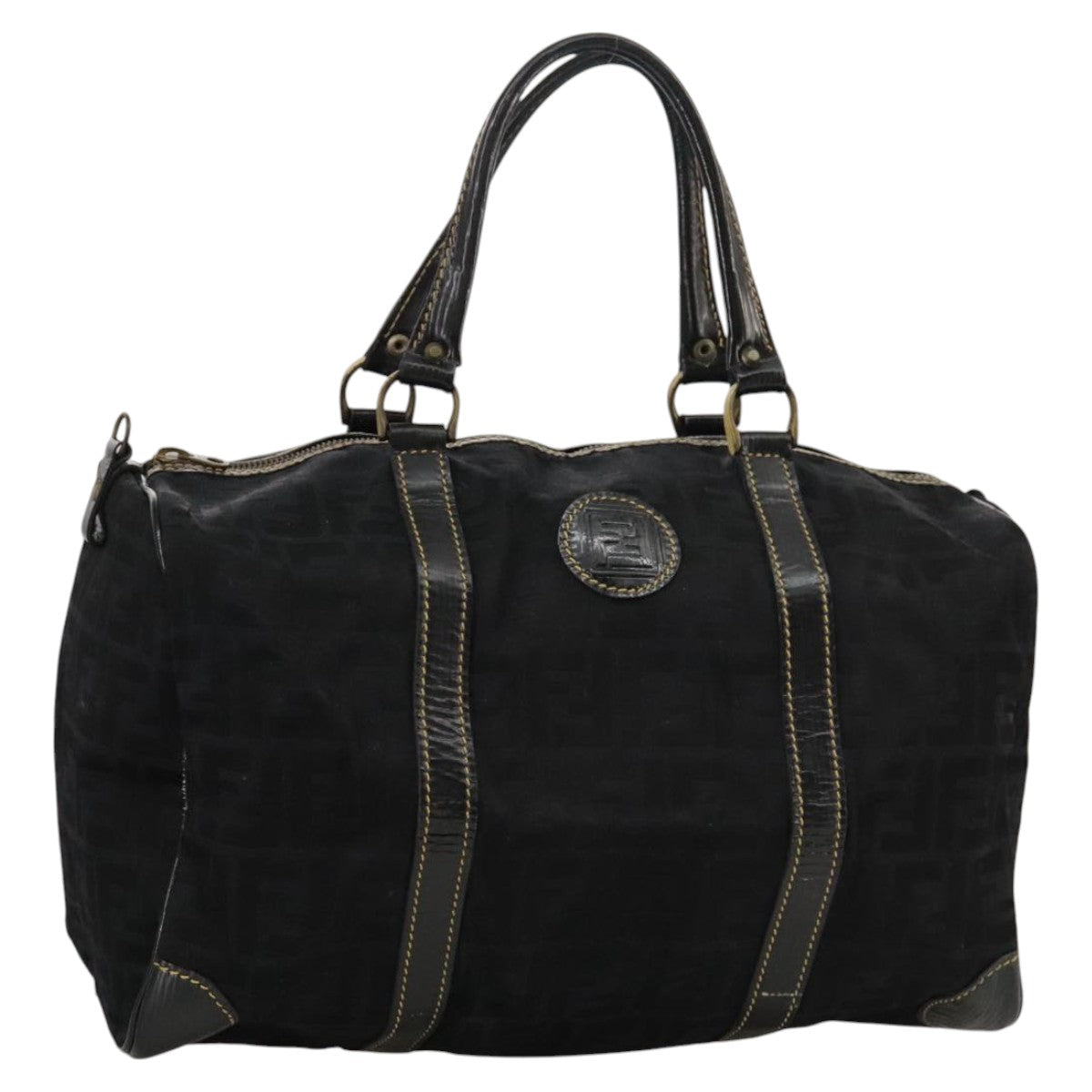 FENDI Zucca Canvas Boston Bag Black99966