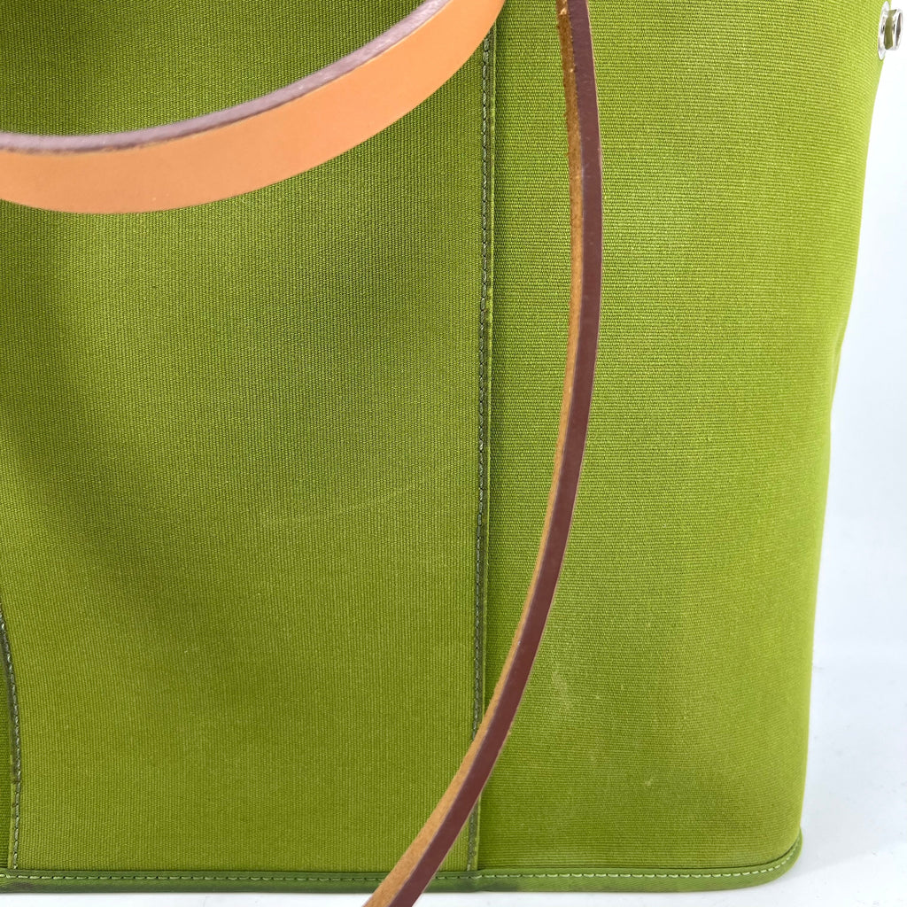 Hermes Green Canvas Cabag Elan PM Bag