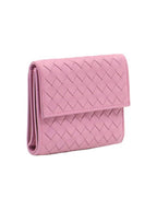 Bottega Veneta Pink Intrecciato VN 3 fold folder wallet