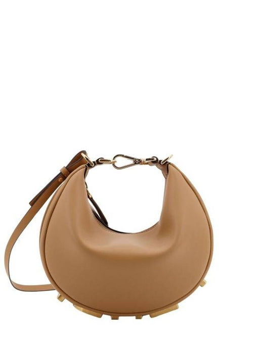 Fendi Fendigraphy Leather Small Tote Bag Beige