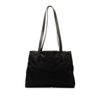 Fendi FF Logo G  Handbag 15321 Black Nylon Leather  Fendi