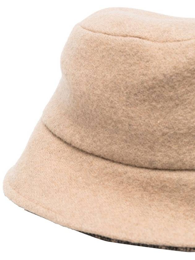 Fendi FF Logo Wool Bucket Hat Camel