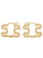 CELINE Triomphe Frame Large Earrings Gold