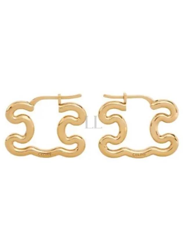 CELINE Triomphe Frame Large Earrings Gold