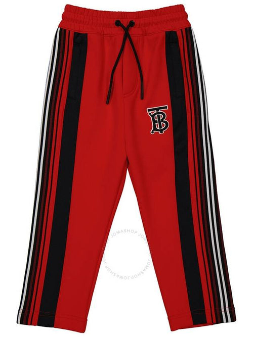 Burberry Burberry Boys Bright Red Monogram Motif Stretch Jersey Track Pants, Size 3Y