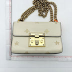 GUCCI Grained Calfskin Bee Star Small Padlock Shoulder Bag White  2505092204