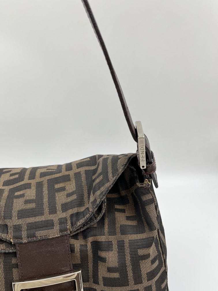 Fendi Mini Mamma Baguette in Brown Zucca Canvas