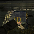 Christian Dior Navy Blue Leather 30 Montaigne Box Shoulder Bag
