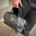 Yves Saint Laurent Black Lambskin Cabas Handbag