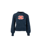 Chanel Size 34 Teddy Sweater Wool/Acrylic/Polyamide/Cashmere Navy Blue
