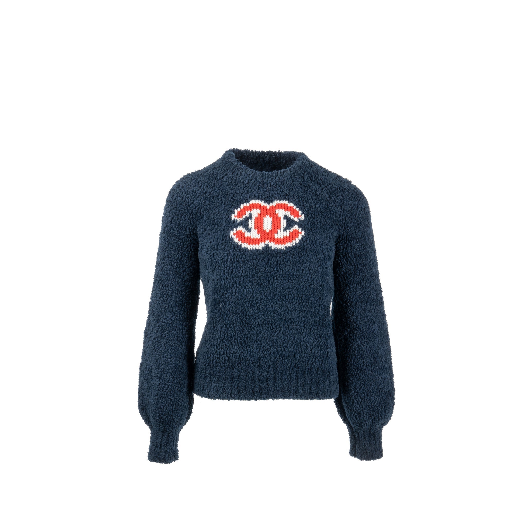 Chanel Size 34 Teddy Sweater Wool/Acrylic/Polyamide/Cashmere Navy Blue