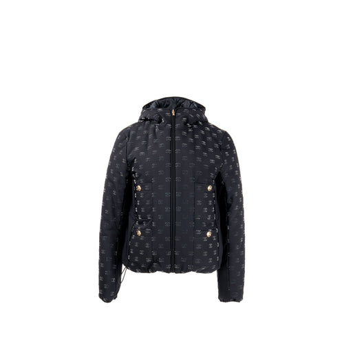Chanel Size 36 CC Logo Blouson Jacket Polyamide/Elastane Black