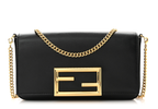 FENDI Vitello Palmellato Wallet on Chain with Pouches Black