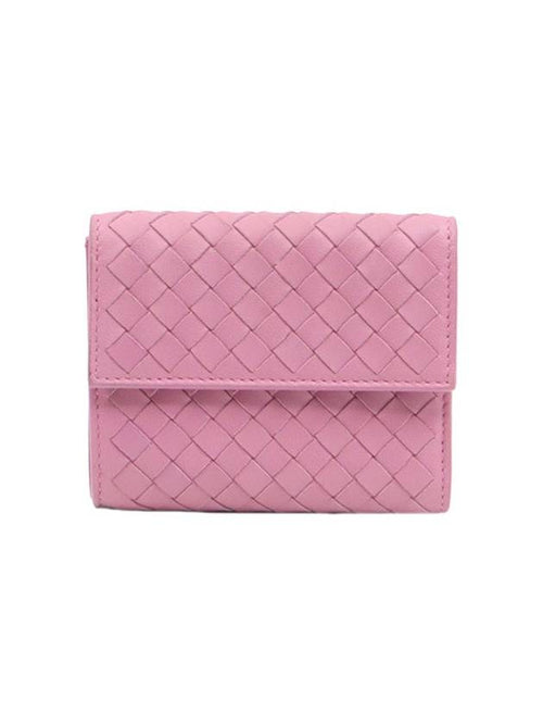Bottega Veneta Pink Intrecciato VN 3 fold folder wallet